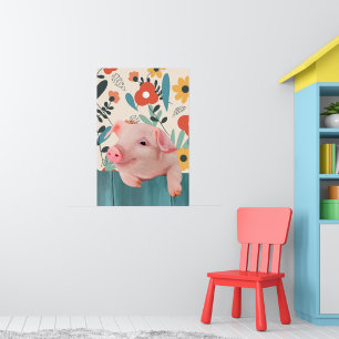 Friendly Baby Pig   Cute Baby Animal Poster