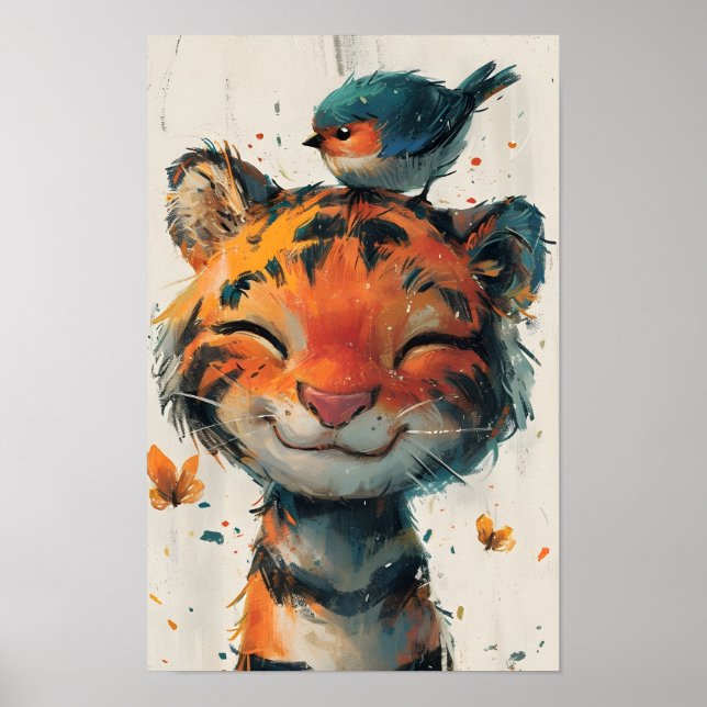 Friendly Baby Tiger Print  (Front)