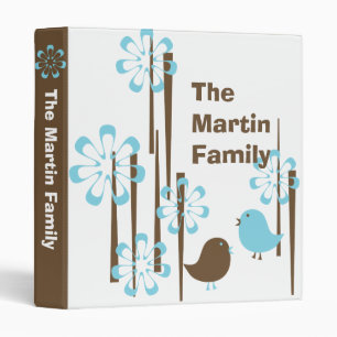 Friendly Birds in Blue Binder