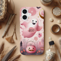 Friendly Boo Spooky Jack O Lanterns Pastel Funky 