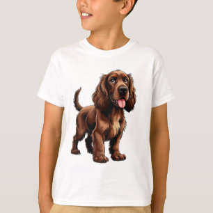Friendly Brown Field Spaniel Cartoon T-Shirt