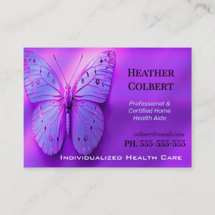 Friendly Butterfly Cheery Trustworthy Caregiver Business Card