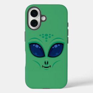 Friendly Cartoon Alien Face iPhone 16 Case