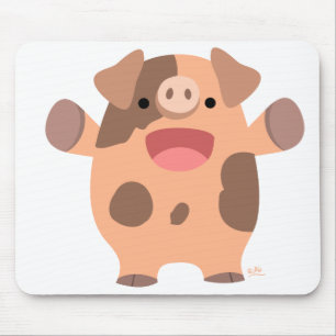 Friendly Cartoon Pig mousepad