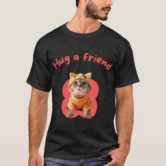 Friendly cat design shirt