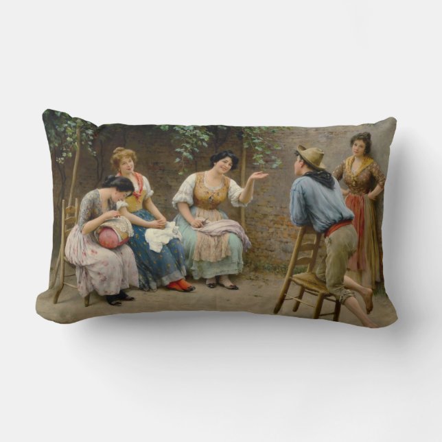 Friendly Chat Lumbar Pillow (Front)