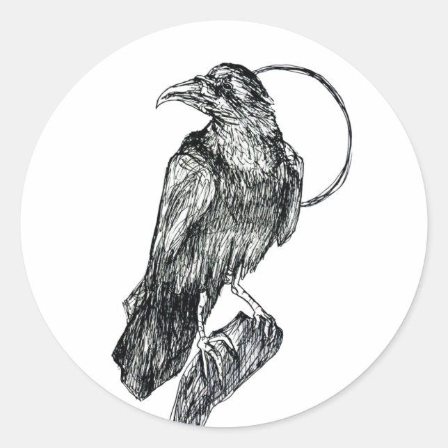 Friendly Crow  Classic Round Sticker (Front)