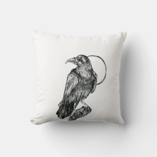 Friendly Crow Throw Pillow