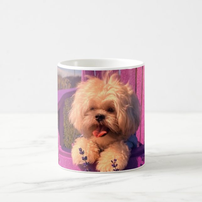 Friendly Cute Shih Tzu Puppy Smiles (Dog Days) Coffee Mug (Center)