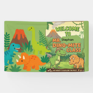 Friendly Dinosaur Dino-Mite Classroom Welcome Sign
