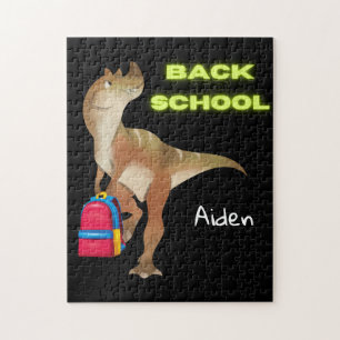 Friendly Dinosaur with Backpack "Back to School"  Jigsaw Puzzle