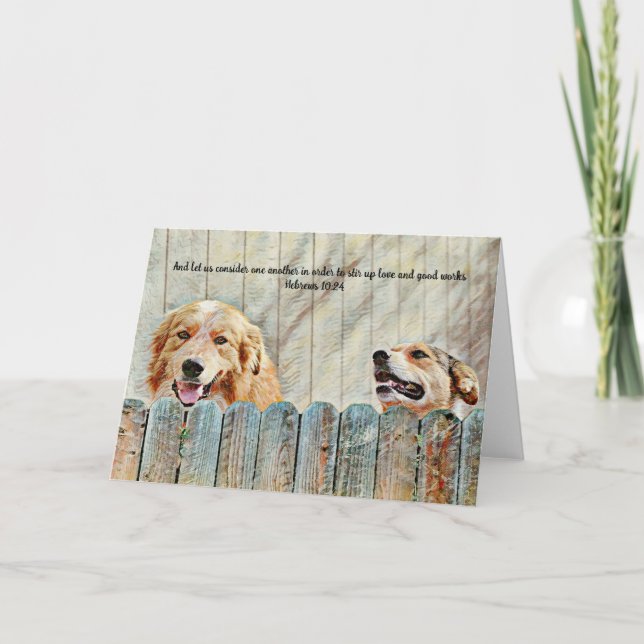 Friendly Dog Pals Smiling Bible Verse Card (Front)