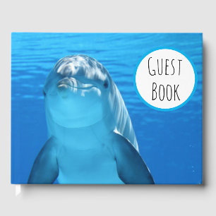 Friendly Dolphin Blue Sea Guest Book