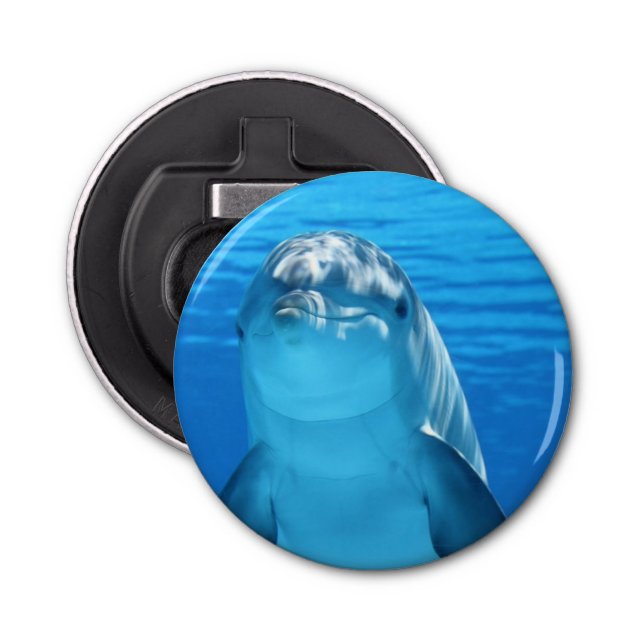 Friendly Dolphin Photo Bottle Opener (Front)