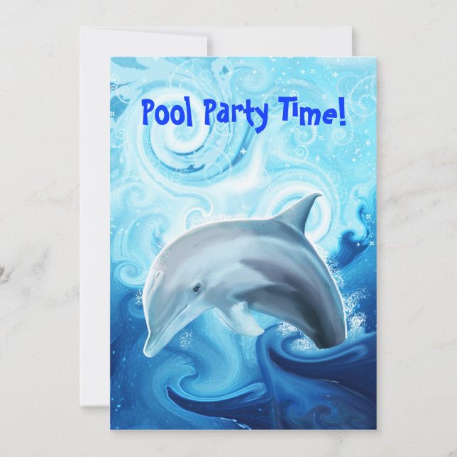 Friendly Dolphin Playing in the Ocean Invitation (Front)
