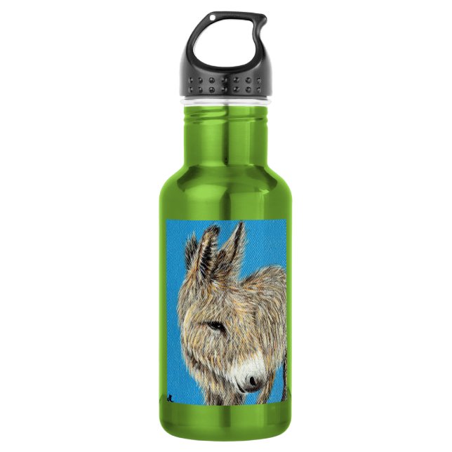 Friendly Donkey Painting 532 Ml Water Bottle (Front)