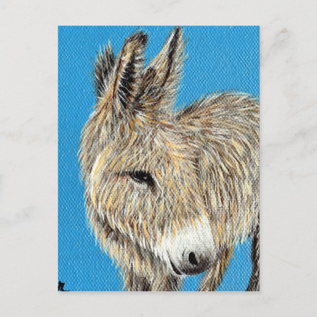 Friendly Donkey Painting Postcard (Front)
