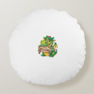 Friendly Dragon Welcome collection  Round Pillow