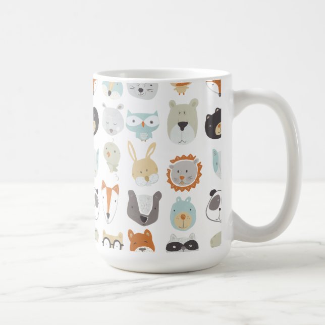 Friendly Faces | Cute Animal Portraits Coffee Mug (Right)