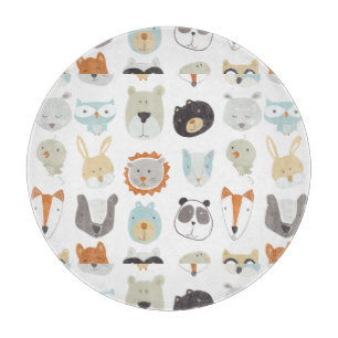 Friendly Faces   Cute Animal Portraits Cutting Board