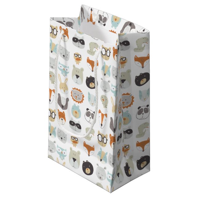Friendly Faces | Cute Animal Portraits Small Gift Bag (Front Angled)