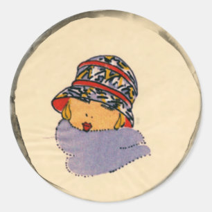 Friendly Flapper Fashion Classic Round Sticker