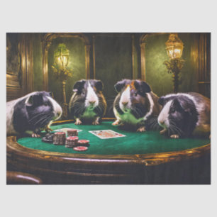 Friendly Game, Guinea Pigs Playing Poker Tissue Paper