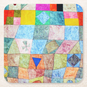 Friendly Game, Paul Klee Square Paper Coaster