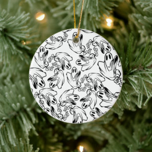 Friendly Ghost Floating Your Way! Ceramic Ornament