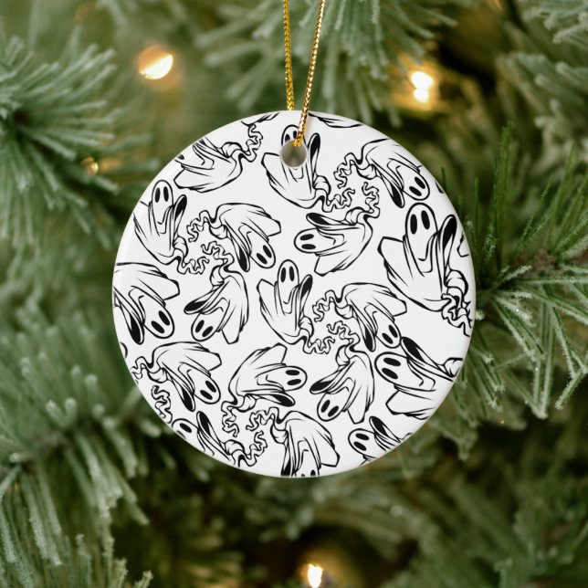 Friendly Ghost Floating Your Way! Ceramic Ornament (Tree)