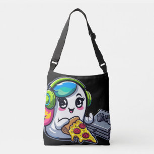 Friendly Ghost Gaming: Pizza, Headphones, and All Crossbody Bag