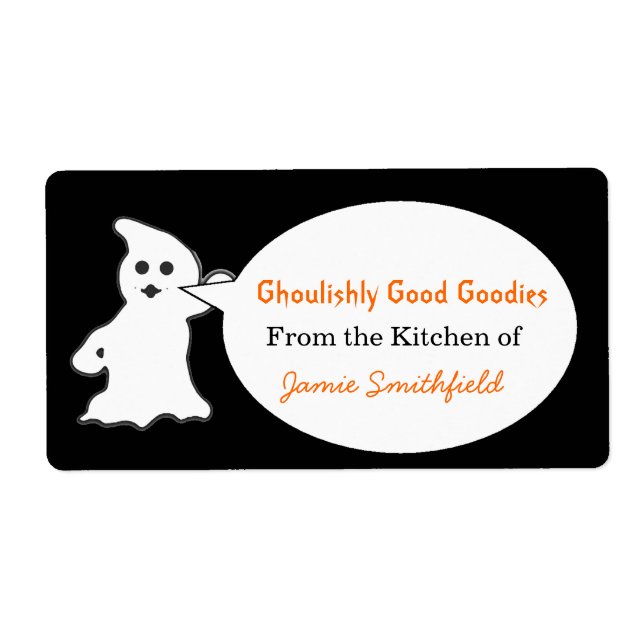 Friendly Ghost Halloween Kitchen Labels (Front)