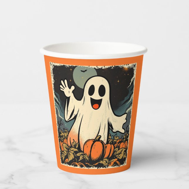 "Friendly Ghost" Replica Circa 1950's Paper Cups (Front)