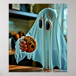Friendly Ghost With Cookie Poster