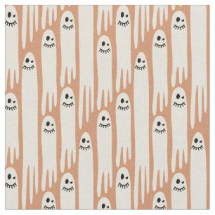 Friendly Ghosts on Cream and orange – Halloween Fabric