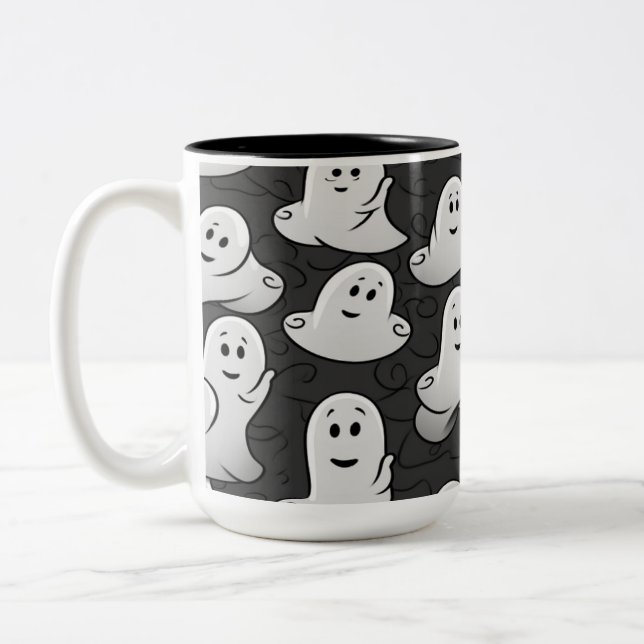 Friendly Ghosts Two-Tone Coffee Mug (Left)