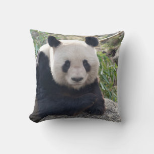 Friendly Giant Panda Throw Pillow