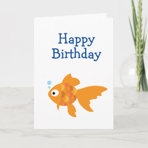 Friendly Gold Fish Illustration Card
