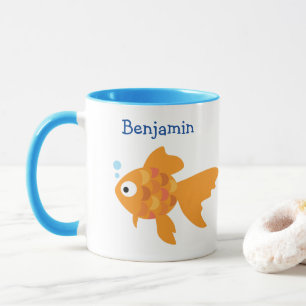Friendly Gold Fish Illustration Mug