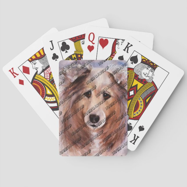 FRIENDLY GOLDEN COLLIE PLAYING CARDS (Back)