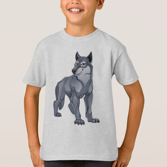 Friendly Gray Wolf T-Shirt (Front)