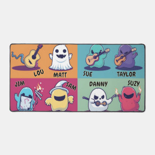 Friendly Halloween Ghosts Desk Mat