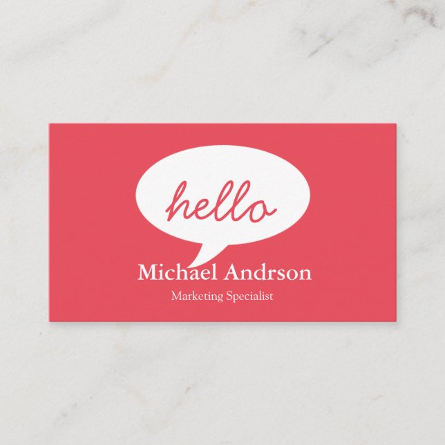 Friendly Hello Business Card (Front)