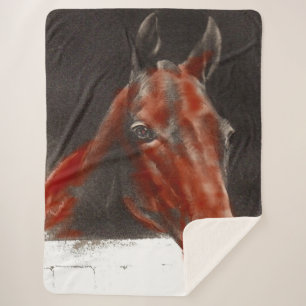 friendly horse sherpa blanket