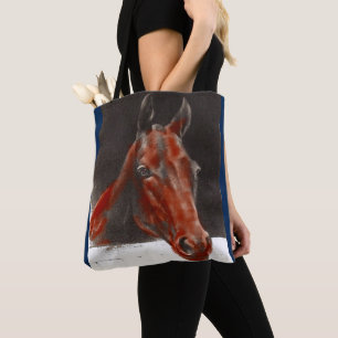 friendly horse tote bag