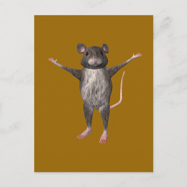 Friendly House Mouse Postcard (Front)