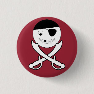 Friendly Jolly Roger 1 Inch Round Button