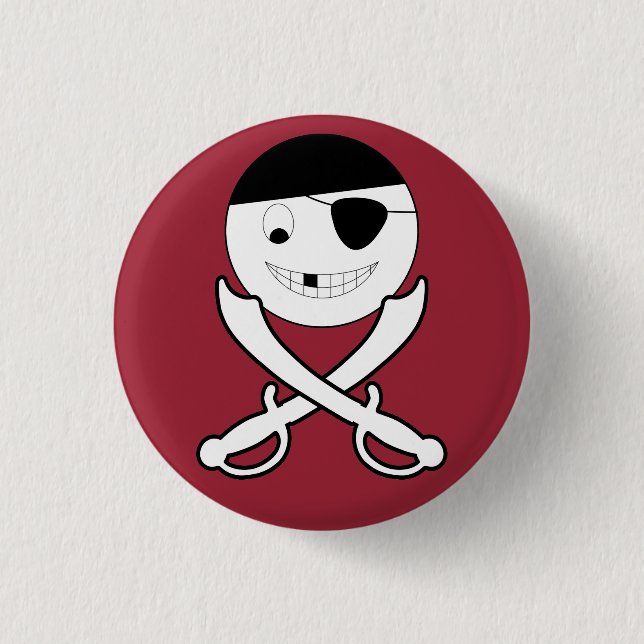 Friendly Jolly Roger 1 Inch Round Button (Front)