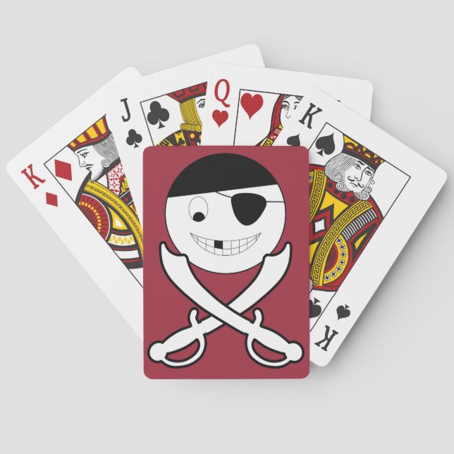 Friendly Jolly Roger Pirate Playing Cards (Back)