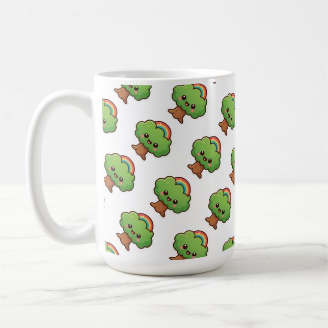 Friendly Kawaii Tree Coffee Mug (Left)